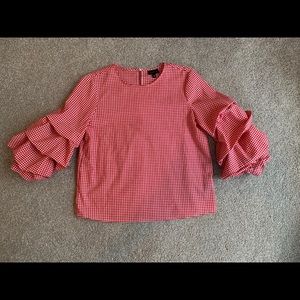 Who What Wear red gingham top